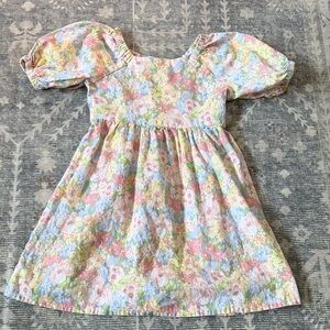 ✨5/$25✨Girls Floral Puff-Sleeve Dress in Pastel Multi